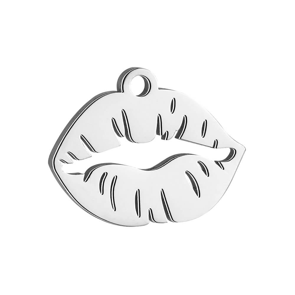 Lipstick Kiss Print Stainless Steel Carabiner Charm