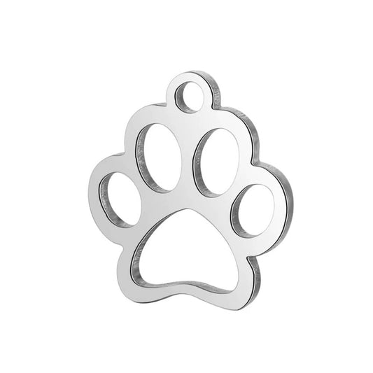 Paw Print Stainless Steel Carabiner Charm