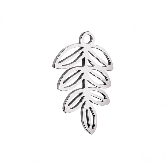 Plant Leaves Stainless Steel Carabiner Charm