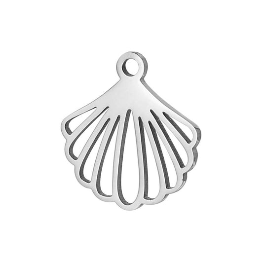 Scallop Shell Stainless Steel Carabiner Charm