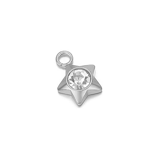 Star Gem Stainless Steel Carabiner Charm