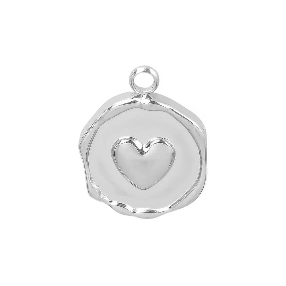 Heart Wax Seal Stainless Steel Carabiner Charm