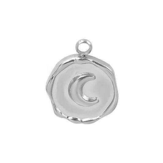 Moon Wax Seal Stainless Steel Carabiner Charm