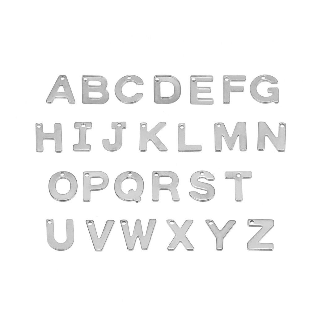 San Serif Initial Stainless Steel Carabiner Charm