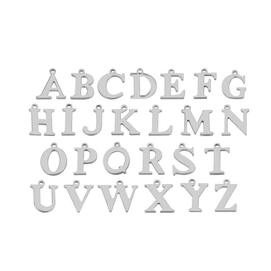 Serif Initial Stainless Steel Carabiner Charm