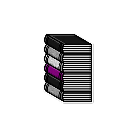 Asexual Pile of Books Sticker