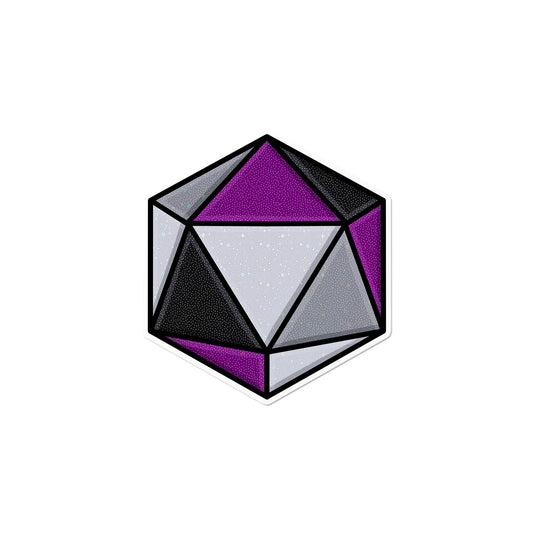 Holographic Asexual D20 Dice Sticker
