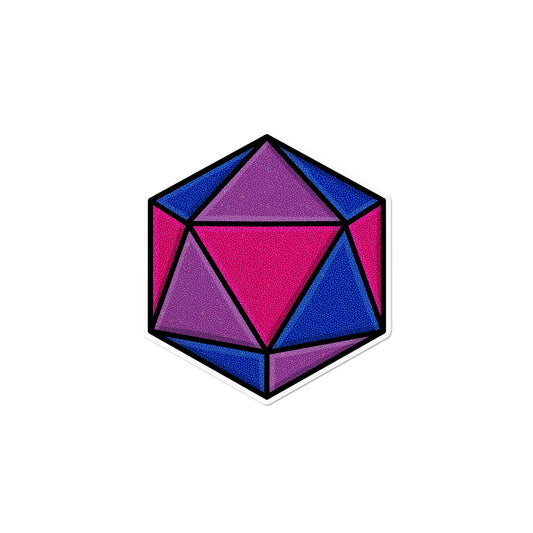 Holographic Bisexual D20 Dice Sticker