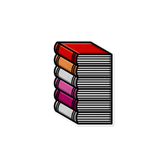 Lesbian Pile of Books Sticker