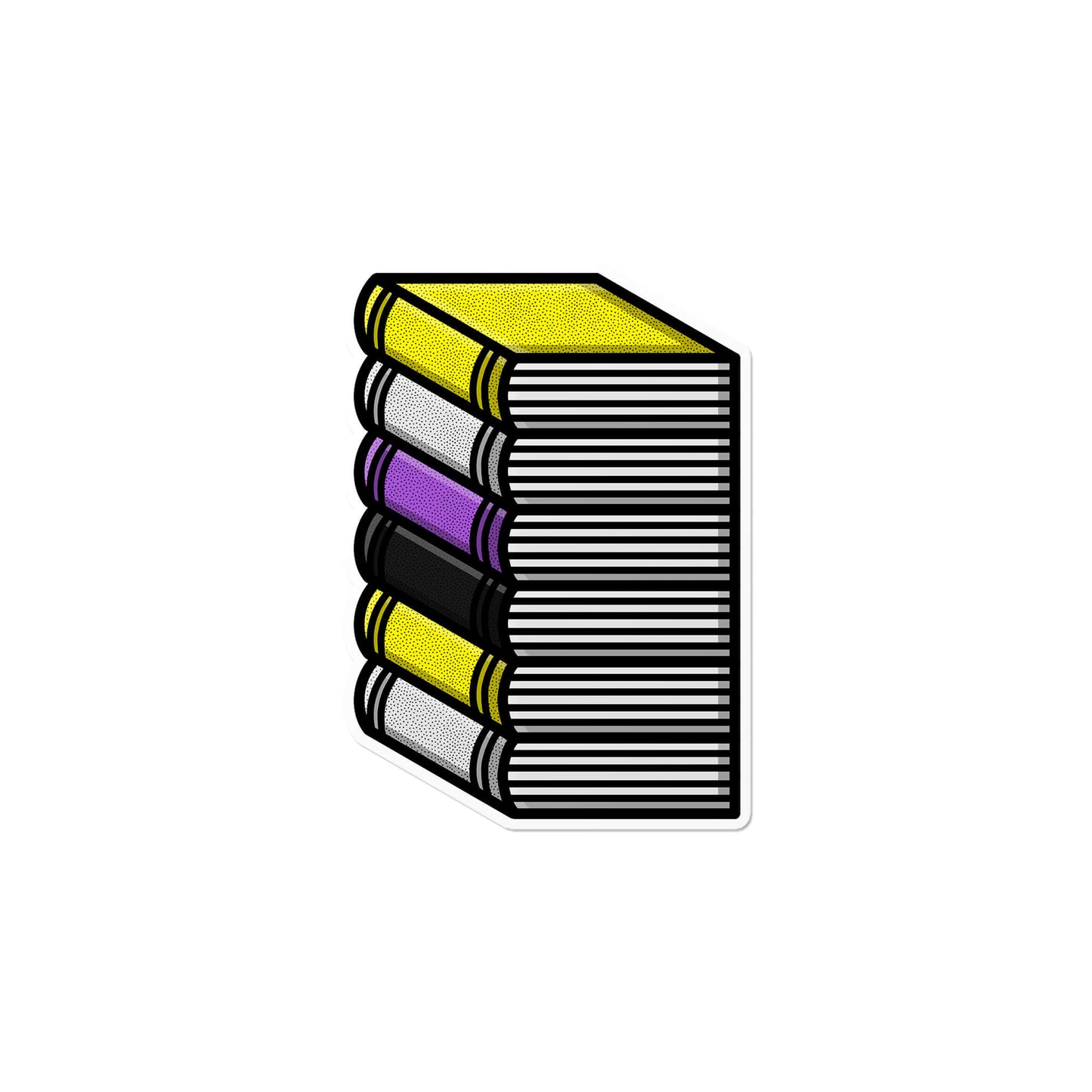 Nonbinary Pile of Books Sticker