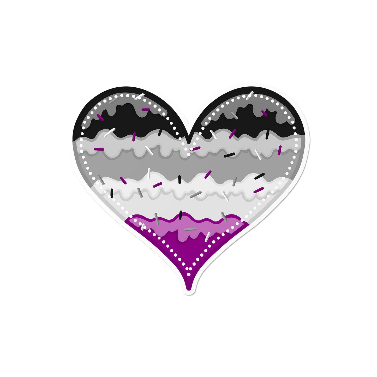Asexual Heart Sticker