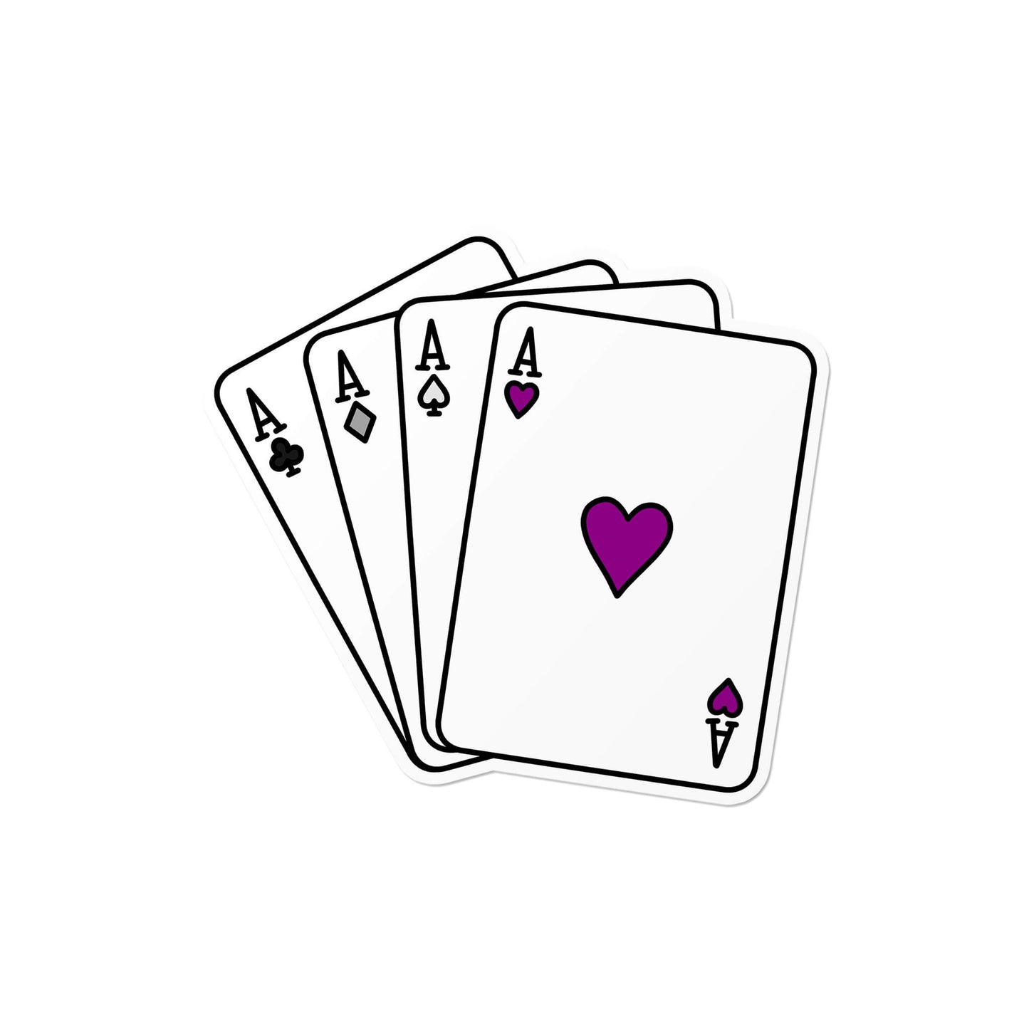 Asexual Ace Playing Cards Sticker
