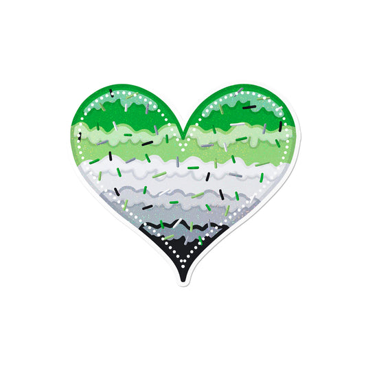 Holographic Aromantic Heart Sticker