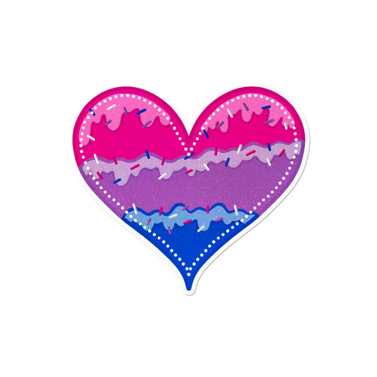 Holographic Bisexual Heart Sticker