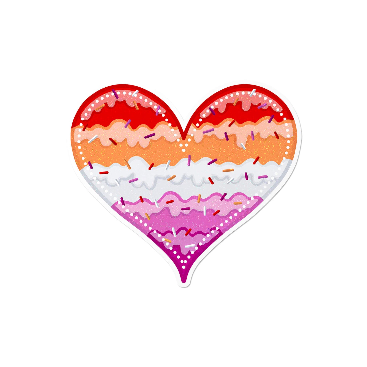 Holographic Lesbian Heart Sticker