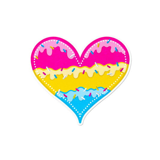 Holographic Pansexual Heart Sticker