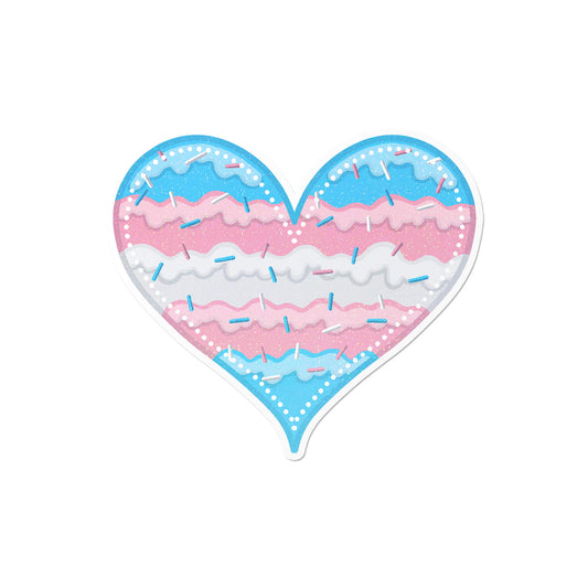 Holographic Transgender Heart Sticker