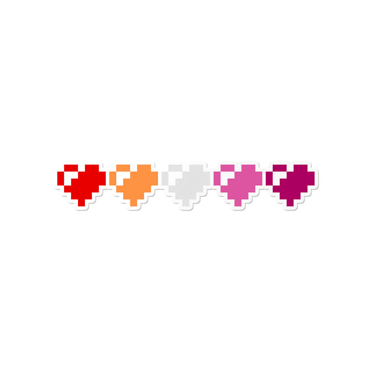 Lesbian 8 Bit Hearts Sticker