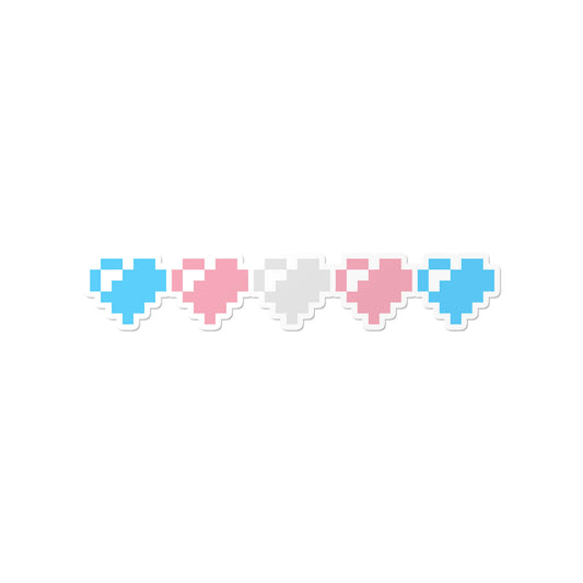 Transgender 8 Bit Hearts Sticker