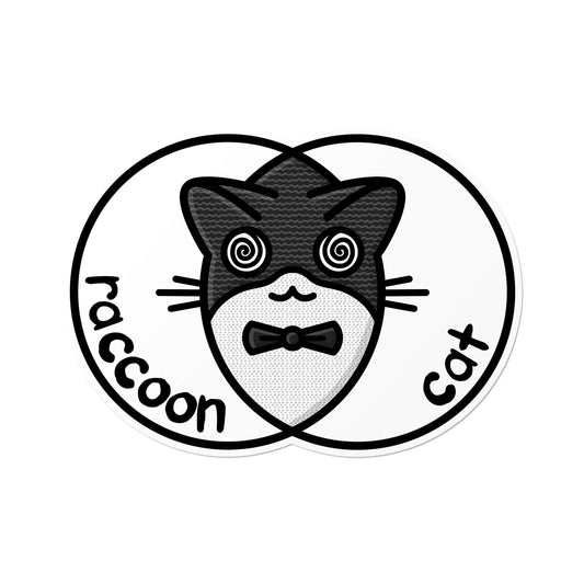 Tuxedo Cat Racoon Venn Diagram Sticker