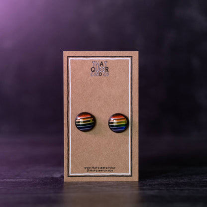 Dark Rainbow Stud Earrings