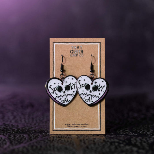 Spooky Gal Heart Earrings