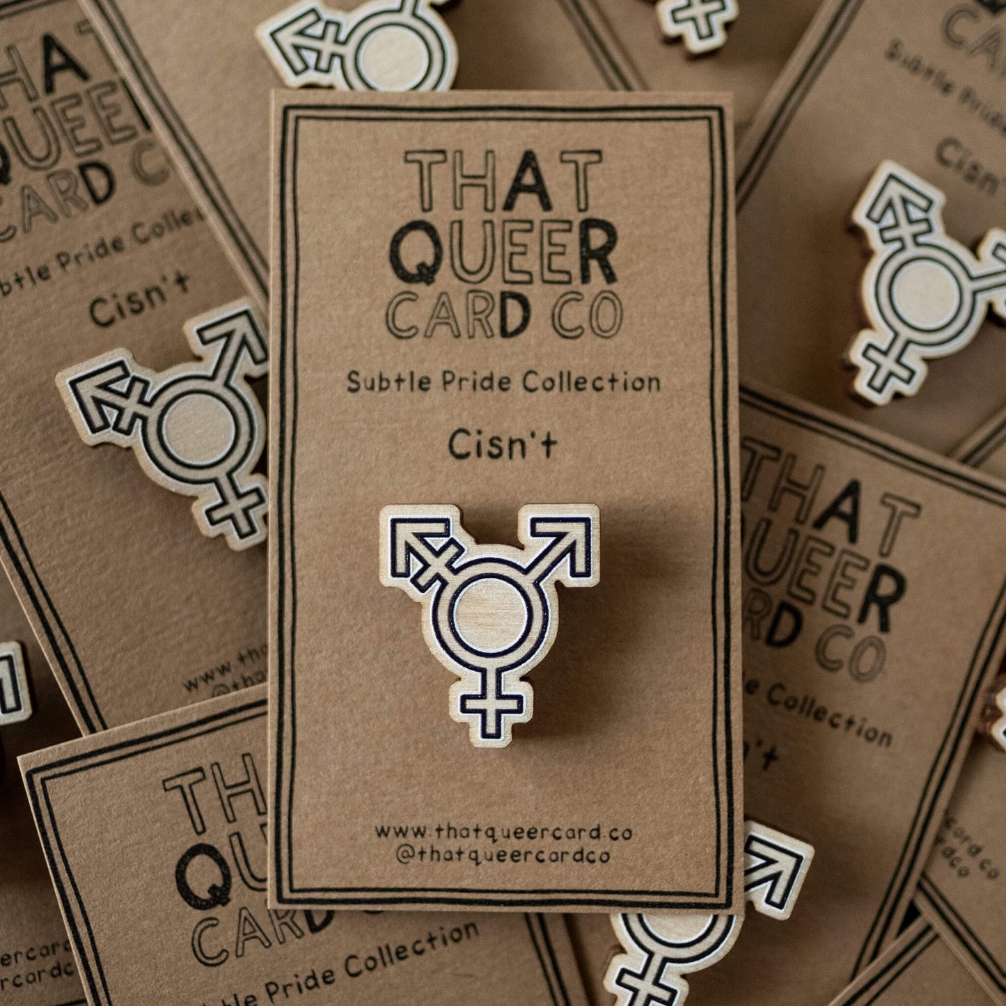 Transgender Symbol Wooden Pin